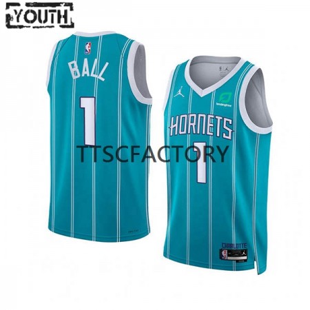 Maglia NBA Charlotte Hornets LaMelo Ball 1 Nike 2022-23 Jordan Edition Teal Swingman - Bambino